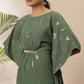 Janasya Green Poly Crepe Geometric Print Kaftan kurta | Swadesiicart