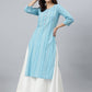 Indian Clothing Janasya Women's Blue Cotton Striped Casual Straight kurta - Swadesiicart