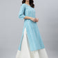 Indian Clothing Janasya Women's Blue Cotton Striped Casual Straight kurta - Swadesiicart