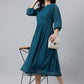 Indian Clothing Janasya Women's Teal Poly Chiffon Self Design Casual Flared kurta - Swadesiicart