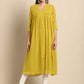 Janasya Mustard Poly Chiffon Self Design Frontslit Kurta | Swadesiicart