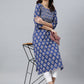 Indian Clothing Janasya Women's Blue Cotton Floral Printed Casual Straight kurta | Swadesiicart