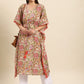 Janasya Women's Beige Cotton Floral Printed Casual Kaftan kurta | Swadesiicart