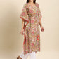 Janasya Women's Beige Cotton Floral Printed Casual Kaftan kurta | Swadesiicart