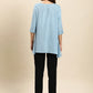 Janasya Women's Light Blue Rayon Slub Embroidered Regular Tunic | Swadesiicart