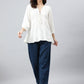 Janasya Women's White Rayon Solid Flared Top | Swadesiicart