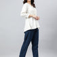 Janasya Women's White Rayon Solid Flared Top | Swadesiicart