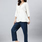 Janasya Women's White Rayon Solid Flared Top | Swadesiicart