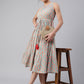 Janasya Women's Mint Green Cotton Floral Printed Tiered Western Dress | Swadesiicart
