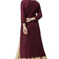 Janasya Wine Poly Silk Solid Straight kurta - Swadesiicart
