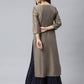 Janasya Women's Taupe Poly Silk Solid Casual Straight kurta | Swadesiicart