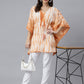 Janasya Women's Rust Cotton Tie dye Kaftan Kaftan Tunic | Swadesiicart