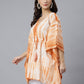 Janasya Women's Rust Cotton Tie dye Kaftan Kaftan Tunic | Swadesiicart