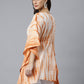 Janasya Women's Rust Cotton Tie dye Kaftan Kaftan Tunic | Swadesiicart