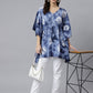 Janasya Women's Navy Blue Cotton Tie dye Kaftan Kaftan Tunic | Swadesiicart