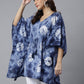 Janasya Women's Navy Blue Cotton Tie dye Kaftan Kaftan Tunic | Swadesiicart