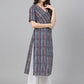 Janasya Women's Navy Blue Cotton Geometric Printed Casual Straight Kurta - Swadesiicart