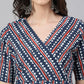Janasya Women's Navy Blue Cotton Geometric Printed Casual Straight Kurta - Swadesiicart
