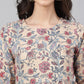 Janasya Women's Beige Cotton Floral Print Peplum Top | Swadesiicart