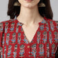 Janasya Women's Maroon Cotton Floral Printed Casual Flared Kurta - Swadesiicart