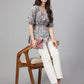 Janasya Women's Aqua Blue Cotton Floral Print Peplum Top | Swadesiicart