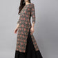 Janasya Women's Black Cotton Paisley Printed Casual Straight Kurta | Swadesiicart