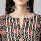Janasya Women's Black Cotton Paisley Printed Casual Straight Kurta | Swadesiicart