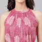 Janasya Women's Pink Crepe Digital Printed Tiered Western Dress | Swadesiicart