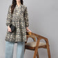 Janasya Women's Black Cotton Floral Print Casual Flared Tunic | Swadesiicart