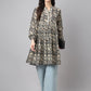 Janasya Women's Black Cotton Floral Print Casual Flared Tunic | Swadesiicart