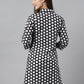 Indian Clothing Janasya Women's Black Cotton Polka Print Casual A-Line Tunic | Swadesiicart