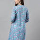 Janasya Women's Multicolor Cotton Botanical Print Casual A-Line Tunic | Swadesiicart