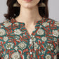 Janasya Women's Dark Green Cotton Floral Print Casual Regular Tunic | Swadesiicart