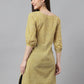 Janasya Women's Yellow Cotton Ethnic Motifs Casual Regular Tunic | Swadesiicart