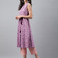 Janasya Women's Lavender Cotton Floral Printed Casual A-Line Kurta | Swadesiicart