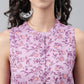 Janasya Women's Lavender Cotton Floral Printed Casual A-Line Kurta | Swadesiicart