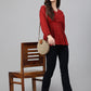 Janasya Women's Maroon Dobby Cotton Solid Peplum Top | Swadesiicart