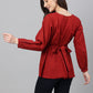 Janasya Women's Maroon Dobby Cotton Solid Peplum Top | Swadesiicart