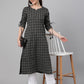 Janasya Women's Black Cotton Woven Design Casual Straight Kurta | Swadesiicart