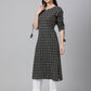 Janasya Women's Black Cotton Woven Design Casual Straight Kurta | Swadesiicart