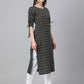 Janasya Women's Black Cotton Woven Design Casual Straight Kurta | Swadesiicart