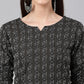 Janasya Women's Black Cotton Woven Design Casual Straight Kurta | Swadesiicart