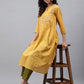 Janasya Women's Yellow Dobby Cotton Solid Casual A-Line Kurta | Swadesiicart