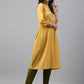 Janasya Women's Yellow Dobby Cotton Solid Casual A-Line Kurta | Swadesiicart
