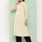 Janasya Women's Off White Dobby Cotton Solid Casual A-Line Kurta - Swadesiicart