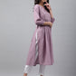 Janasya Women's Lavender Dobby Cotton Solid Casual Gathered Kurta | Swadesiicart