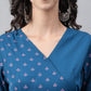 Janasya Women's Blue Crepe Solid Casual Angrakha Kurta | Swadesiicart
