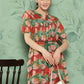 Janasya Women's Green Georgette Digital Printed Empire Casual Dress | Swadesiicart