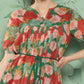 Janasya Women's Green Georgette Digital Printed Empire Casual Dress | Swadesiicart