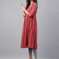 Janasya Women's Pink Dobby Chiffon Self Design Casual Empire Kurta - Swadesiicart